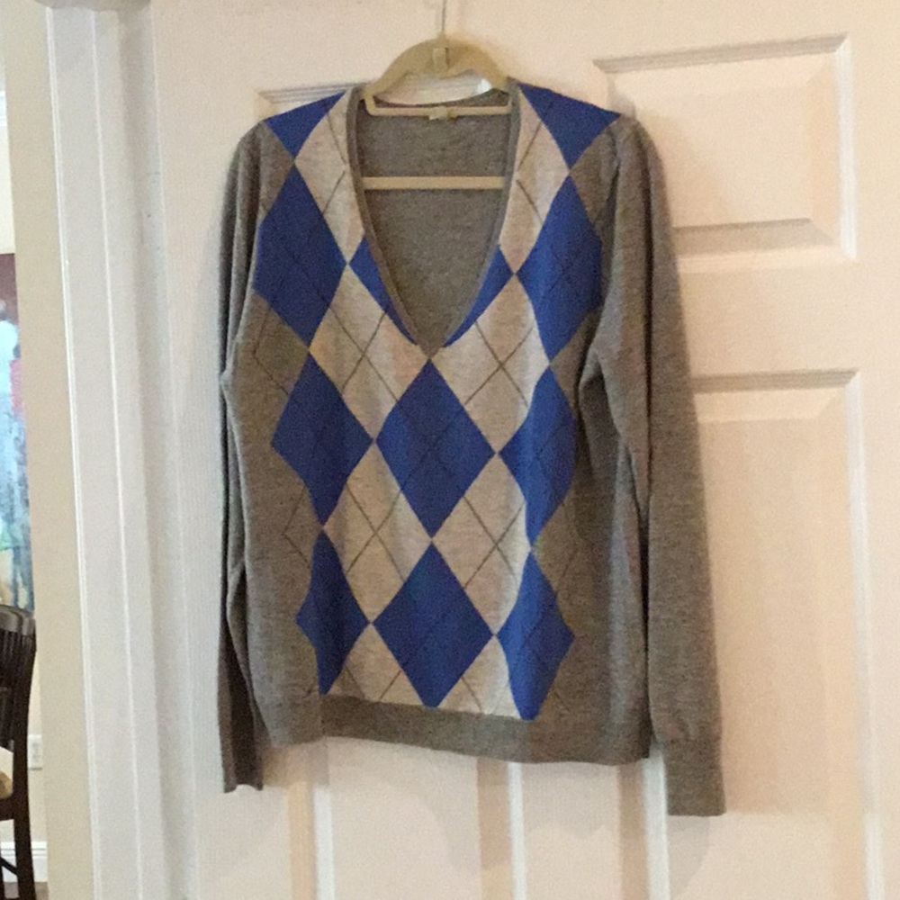 J crew lightweight argyle sweater